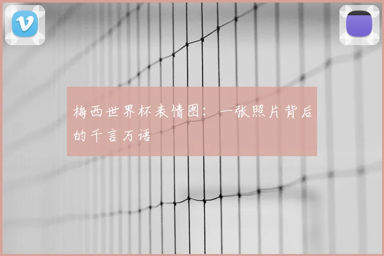 梅西世界杯表情图：一张照片背后的千言万语